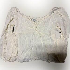 American Eagle Outfitters Cream Boho Peasant Top